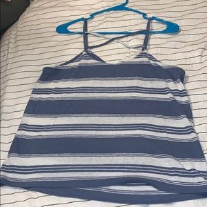 blue striped tank top